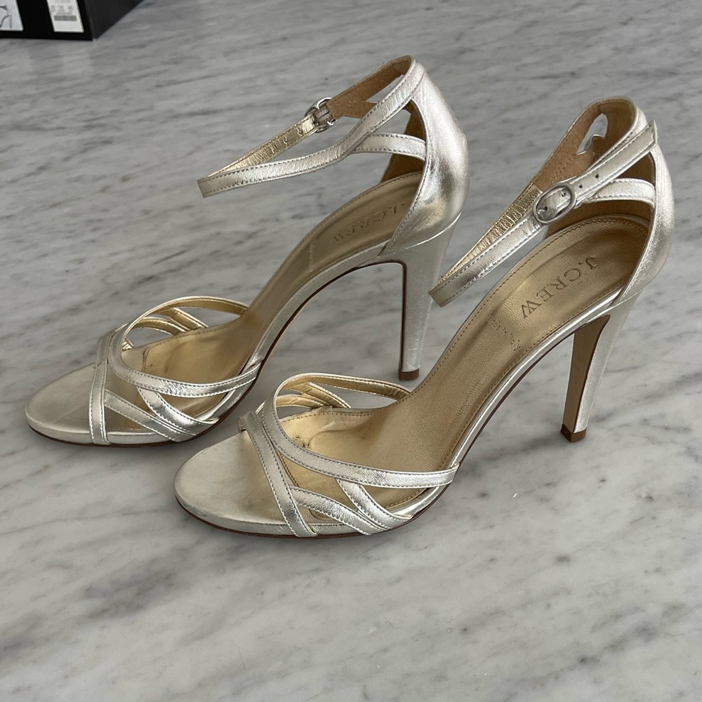 J. Crew Women’s Metallic Sandal Heel - Size 8